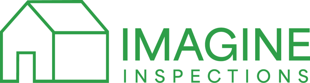 Line Drawing of a House(Imagine Inspections Logo) Next to text "Imagine Inspections)
