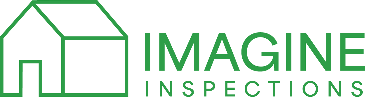 Line Drawing of a House(Imagine Inspections Logo) Next to text "Imagine Inspections)
